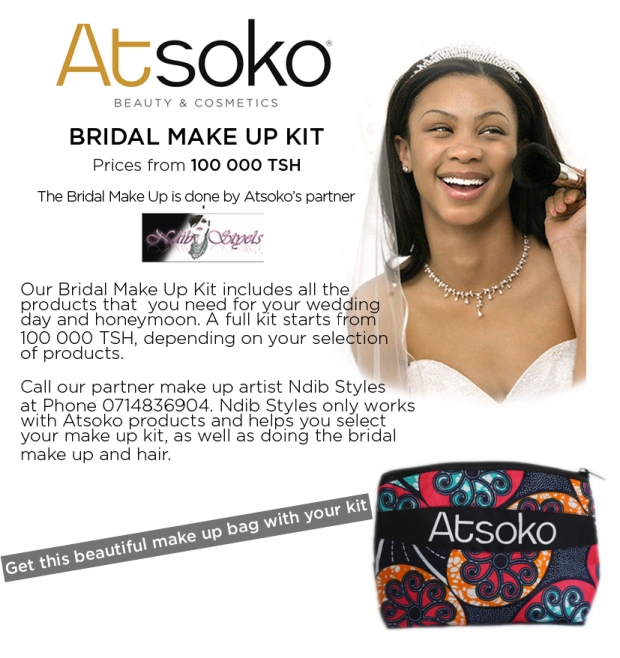 Atsoko, Bridal Make Up, Dar es Salaam, Wedding make up, Ndib Styles, Tanzania, Cosmetics
